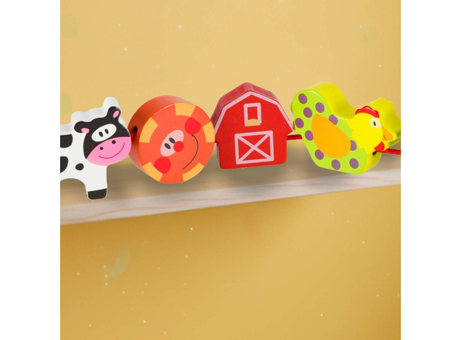 Drevené korálky na navliekanie - Zvieratká