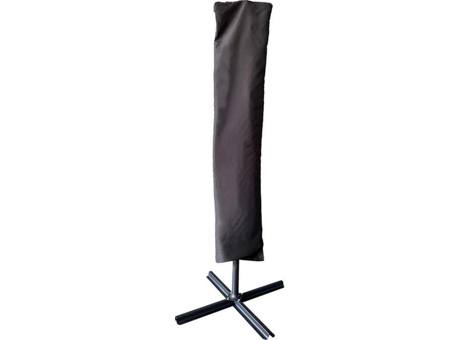 Skladací záhradný slnečník LUARO s predlžovacím ramenom - 290 cm - čierny