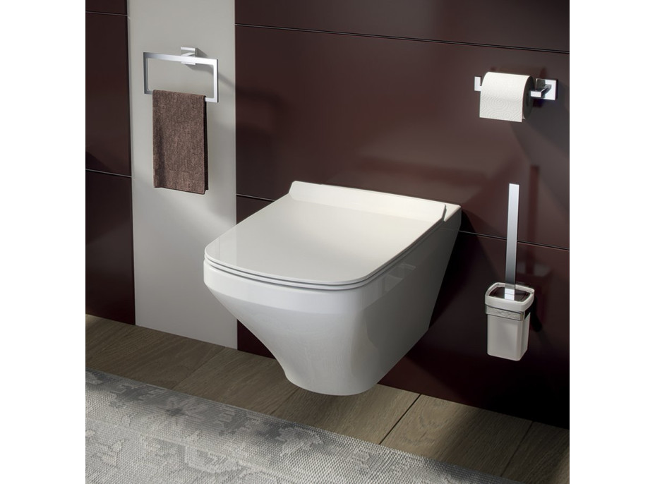 Gedy ELBA WC kefa závesná, mliečne sklo, chróm A033313