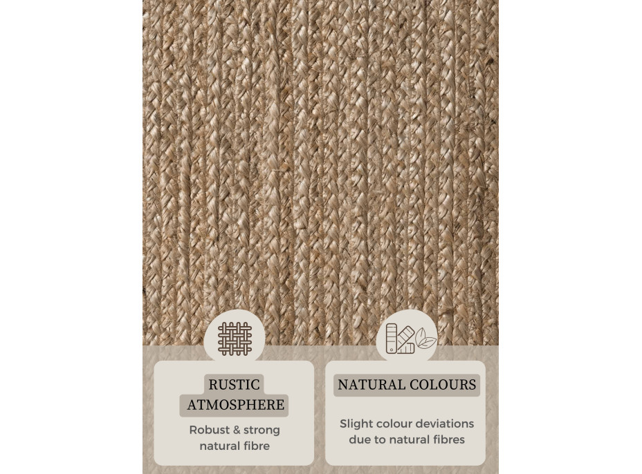 Kusový koberec Jute Braided 106006 Grey Brown ovál