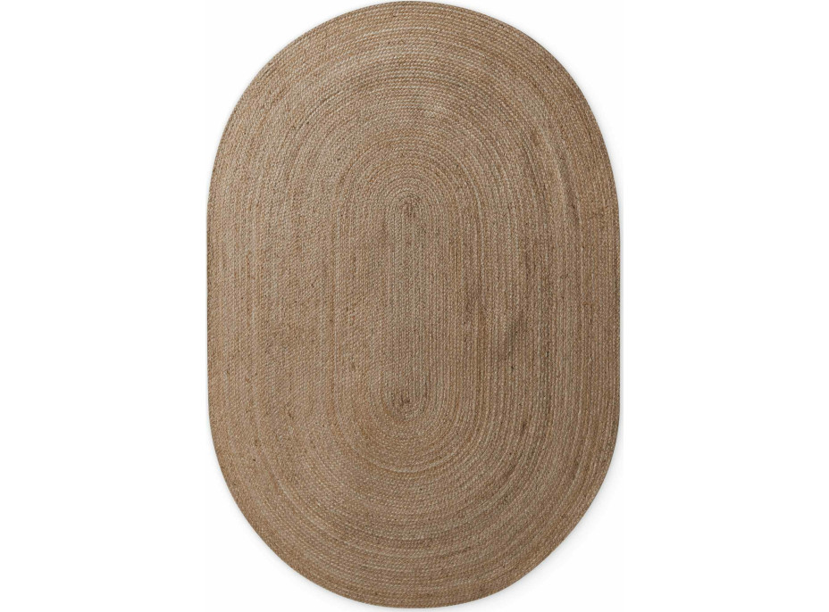 Kusový koberec Jute Braided 106006 Grey Brown ovál