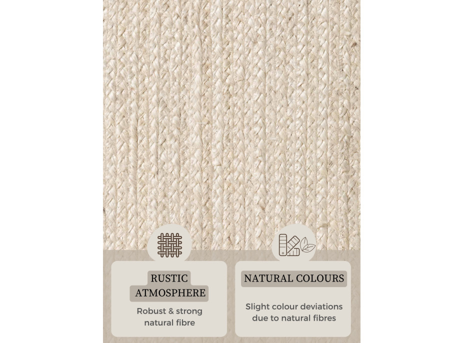 Kusový koberec Jute Braided 106007 Ivory ovál