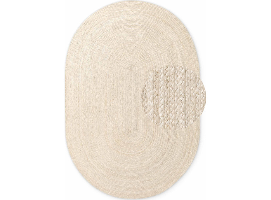 Kusový koberec Jute Braided 106007 Ivory ovál