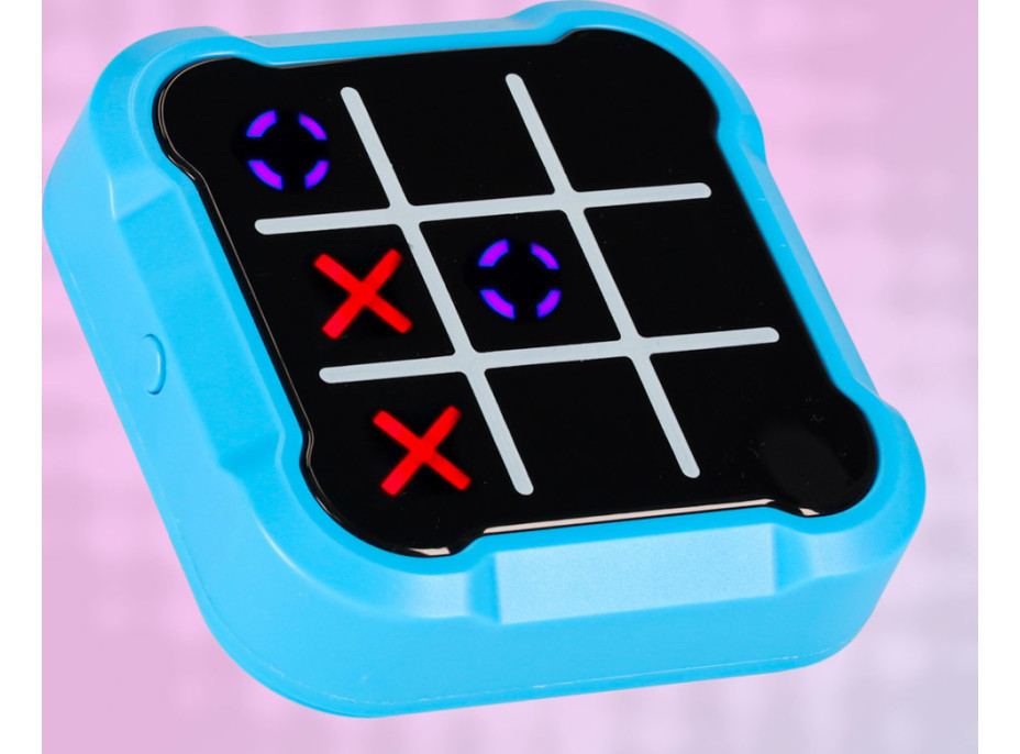 Herná konzola 4v1 Piškvorky - modrá