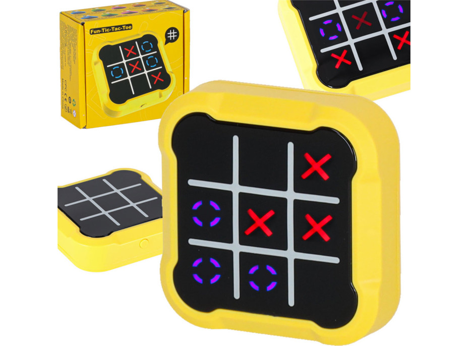 Herná konzola 4v1 Piškvorky - žltá