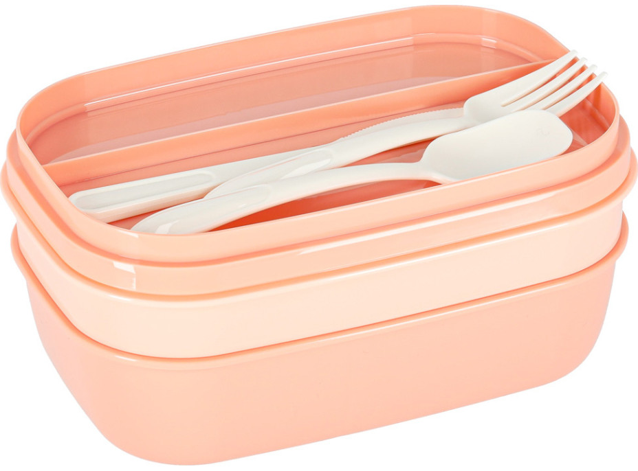 Olovrantový box s priehradkami 1900 ml - oranžový