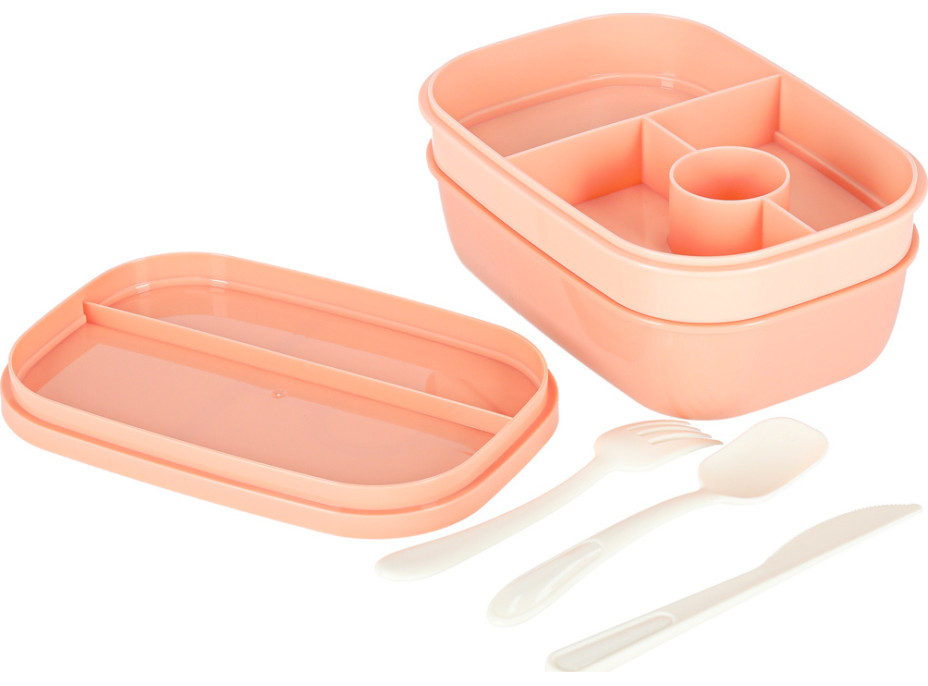 Olovrantový box s priehradkami 1900 ml - oranžový