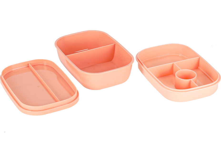 Olovrantový box s priehradkami 1900 ml - oranžový
