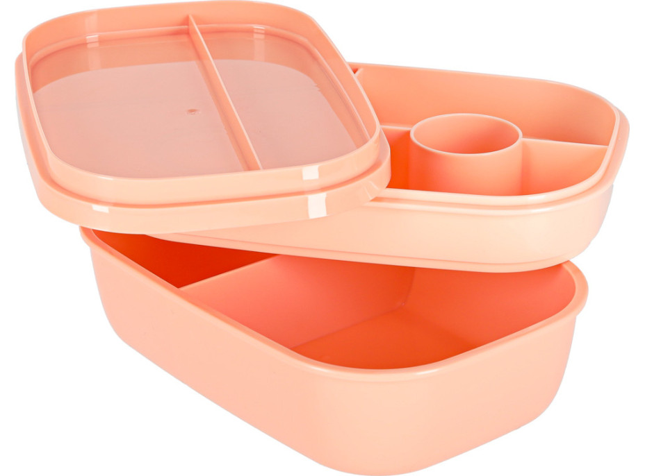 Olovrantový box s priehradkami 1900 ml - oranžový