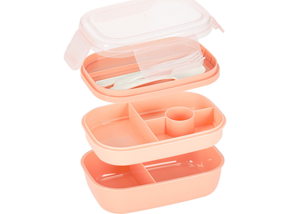 Olovrantový box s priehradkami 1900 ml - oranžový