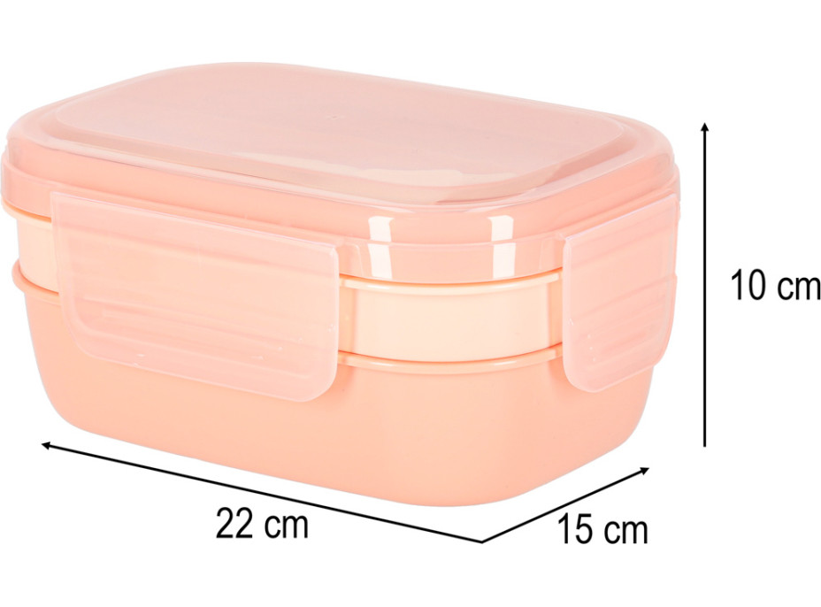 Olovrantový box s priehradkami 1900 ml - oranžový