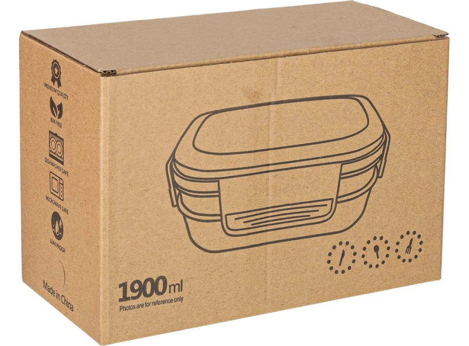 Olovrantový box s priehradkami 1900 ml - oranžový