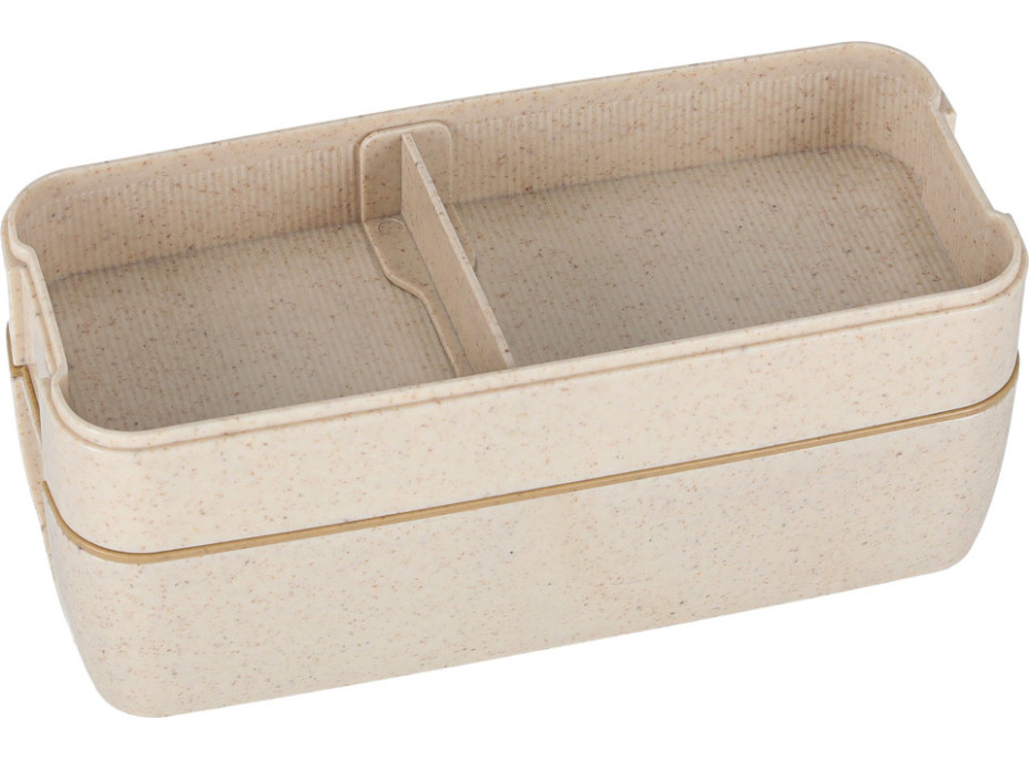Olovrantový box s priehradkami 750 ml - béžový