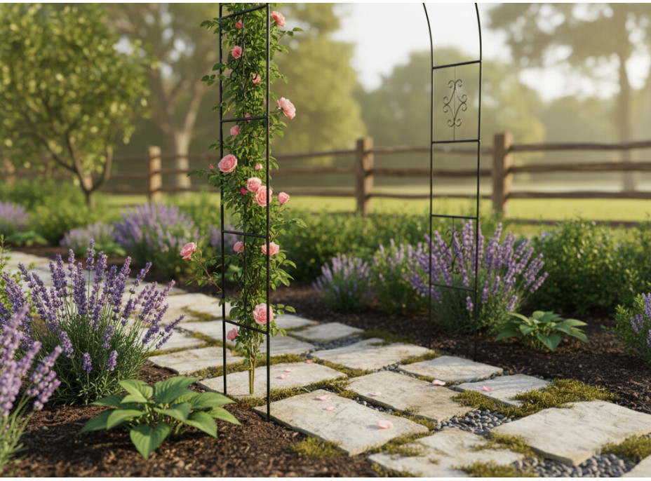 Záhradná kovová pergola oblúk 240 cm - zelená