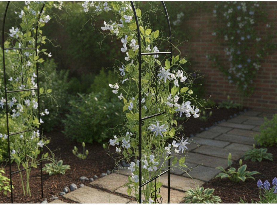 Záhradná kovová pergola oblúk 240 cm - zelená