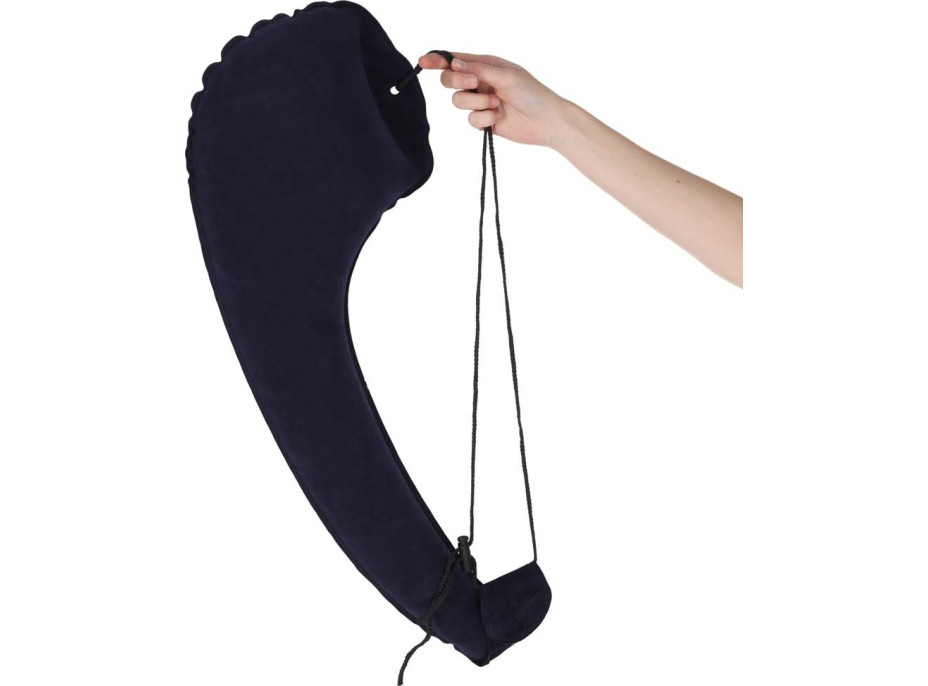 Nafukovací bočný cestovný vankúš na rameno - tmavomodrý