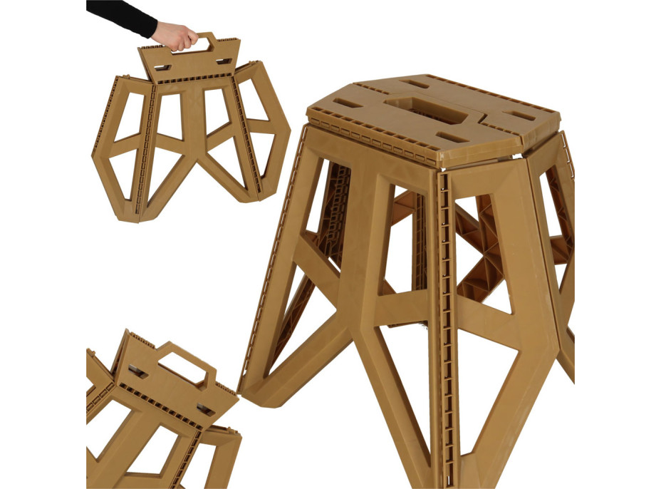 Skladacia turistická stolička 39,5 cm - béžová