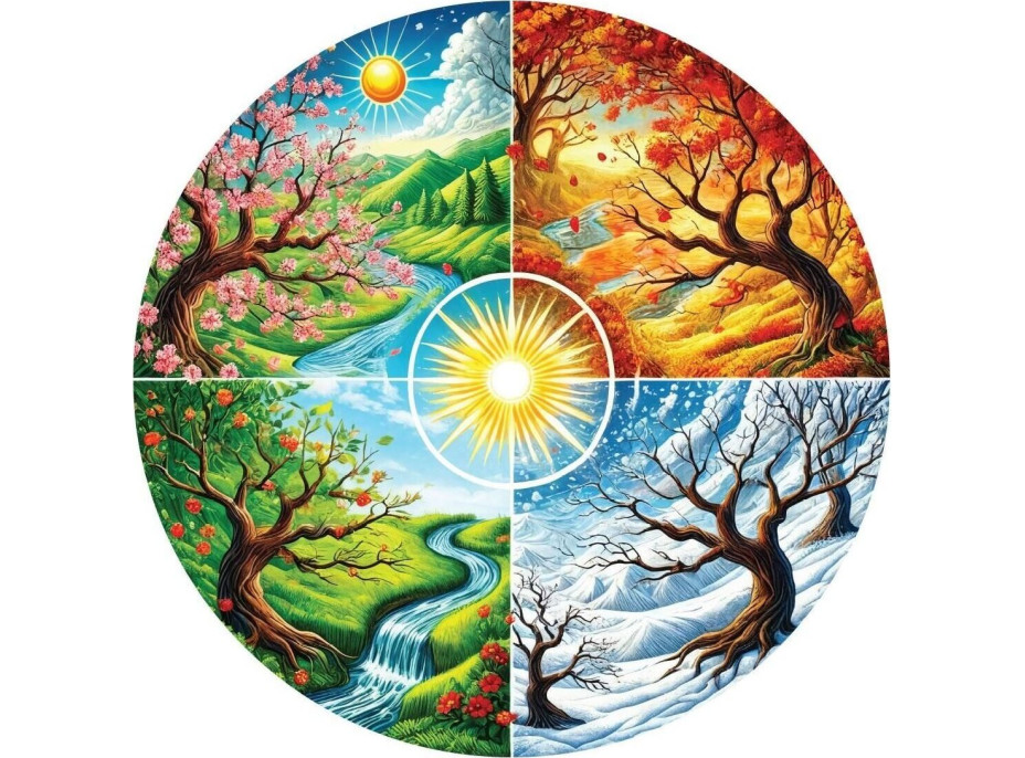 ART PUZZLE Okrúhle puzzle Kolo štyroch ročných období 570 dielikov