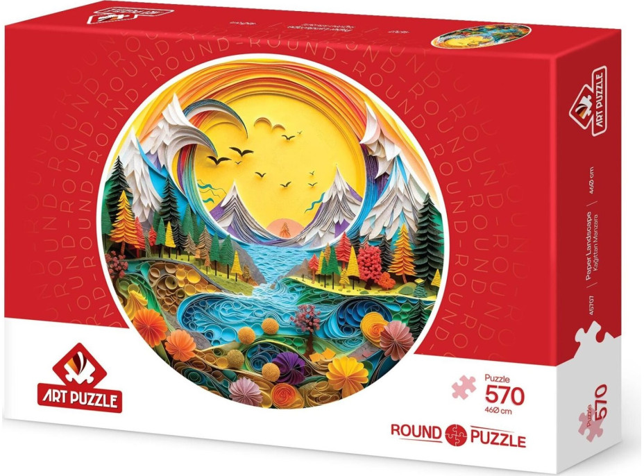 ART PUZZLE Okrúhle puzzle Krajina z papiera 570 dielikov