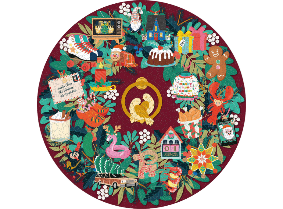 RIDLEY'S GAMES Okrúhle puzzle Odpočítavanie do Vianoc 1000 dielikov