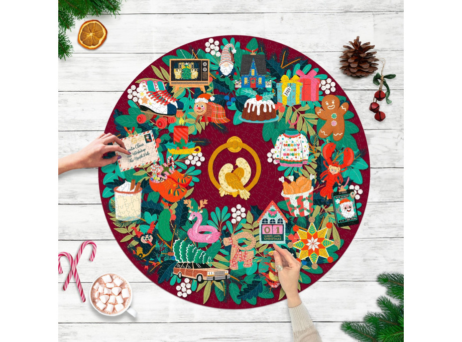 RIDLEY'S GAMES Okrúhle puzzle Odpočítavanie do Vianoc 1000 dielikov