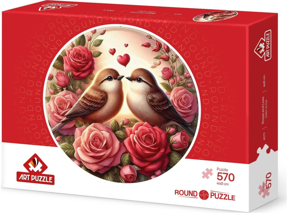 ART PUZZLE Okrúhle puzzle Ruže a láska 570 dielikov