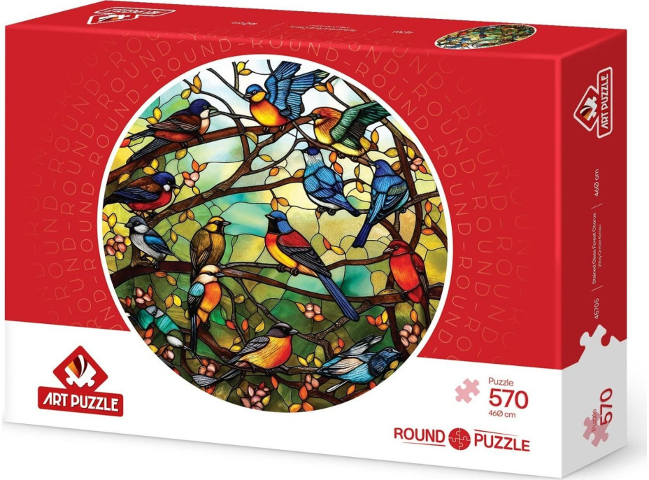 ART PUZZLE Okrúhle puzzle Vitráž Lesný zbor 570 dielikov