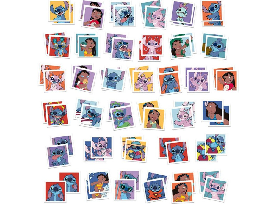 EDUCA Pexeso v kufríku Stitch 72 kartičiek