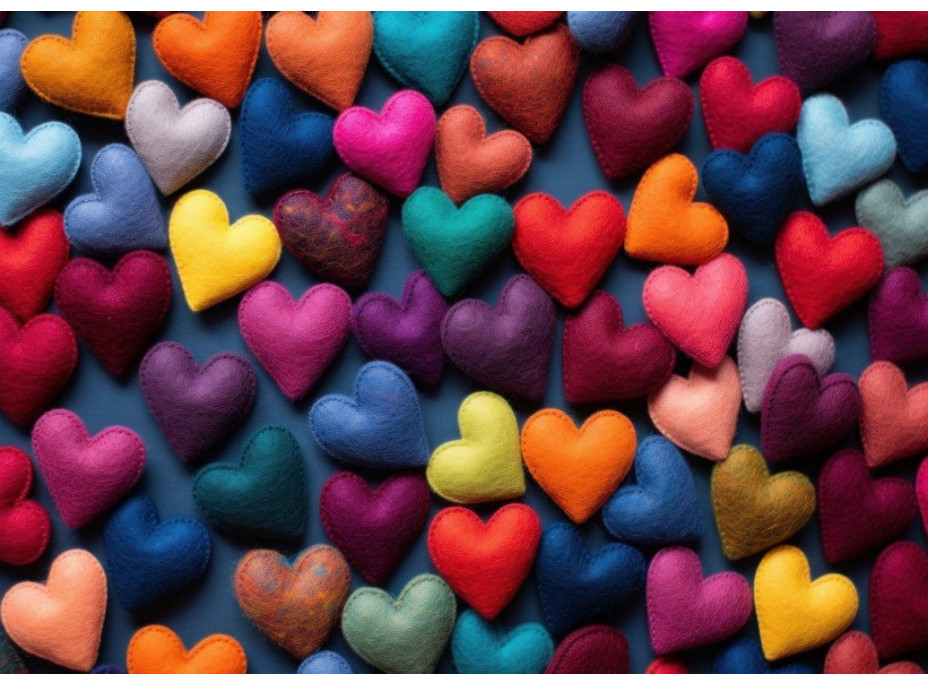 BLUEBIRD Puzzle Farebné srdcia 500 dielikov