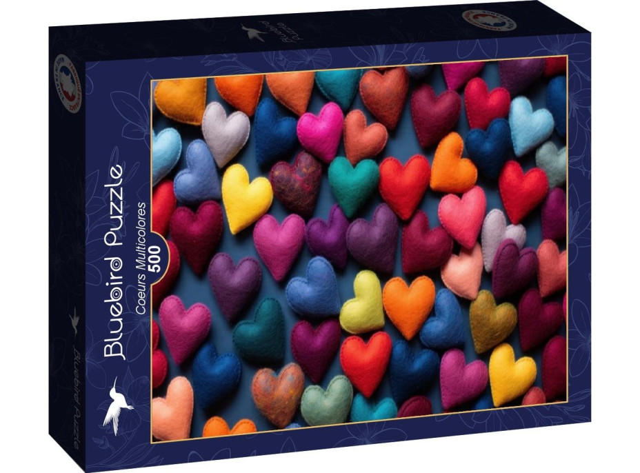 BLUEBIRD Puzzle Farebné srdcia 500 dielikov