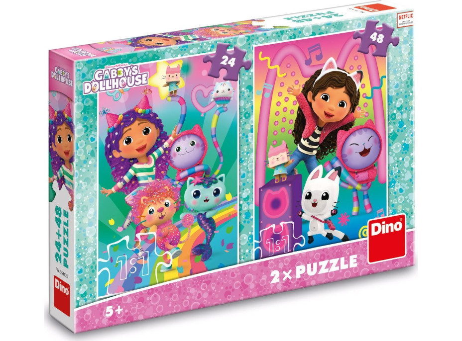 DINO Puzzle Gábinin kúzelný domček: Disco párty 24+48 dielikov