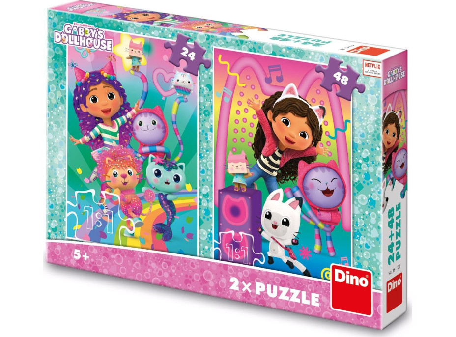 DINO Puzzle Gábinin kúzelný domček: Disco párty 24+48 dielikov