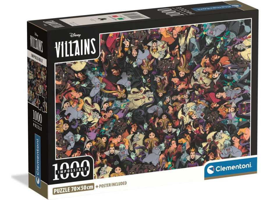 CLEMENTONI Puzzle Impossible Disney Villains 1000 dielikov