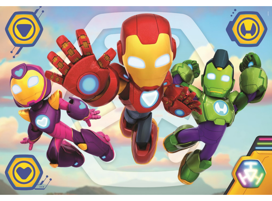 CLEMENTONI Puzzle Iron Man a jeho úžasní priatelia MAXI 60 dielikov