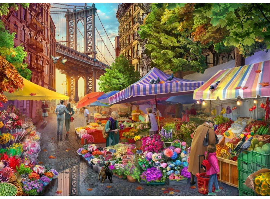 BLUEBIRD Puzzle Kvetinový trh v Brooklyne 500 dielikov