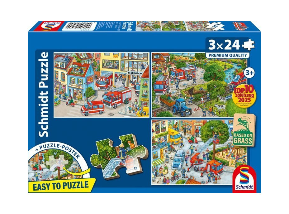 SCHMIDT Puzzle Hasiči 3x24 dielikov