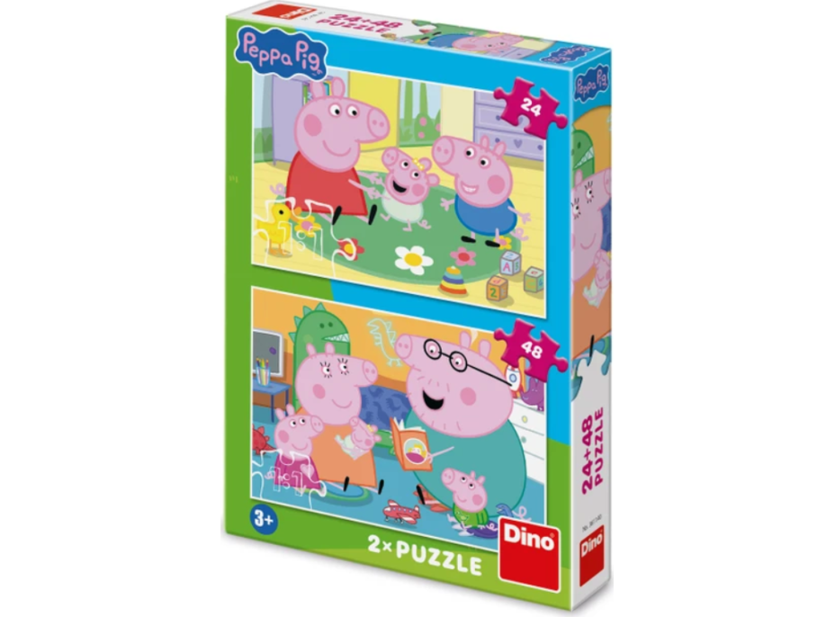 DINO Puzzle Prasiatko Peppa: Domov 24+48 dielikov