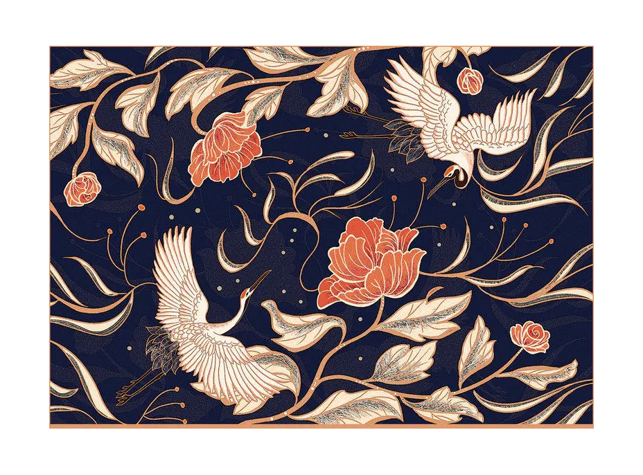 INTERDRUK Puzzle Secret Garden: Žeriavy a kvety 500 dielikov