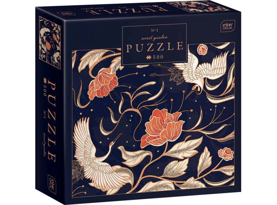 INTERDRUK Puzzle Secret Garden: Žeriavy a kvety 500 dielikov