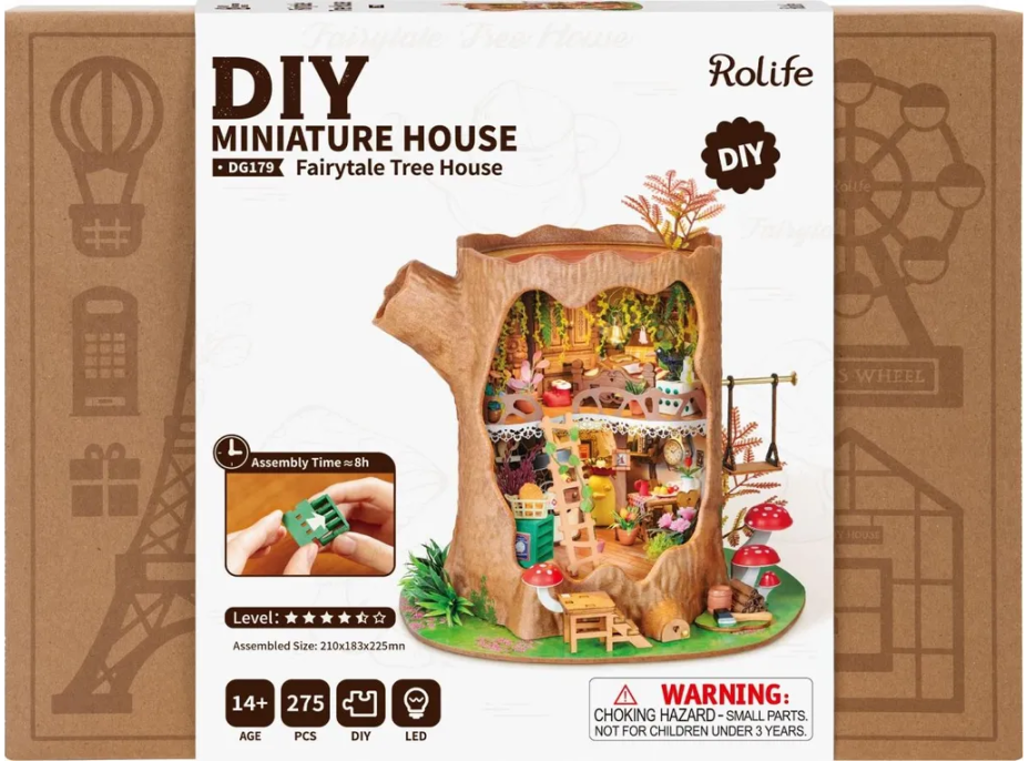 ROBOTIME Rolife DIY 3D drevené puzzle Rozprávkový domček na strome s LED osvetlením