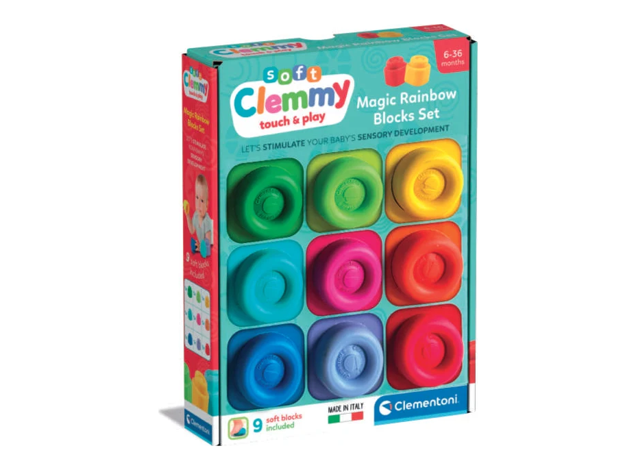 CLEMENTONI Soft Clemmy Sada 9 mäkkých kociek