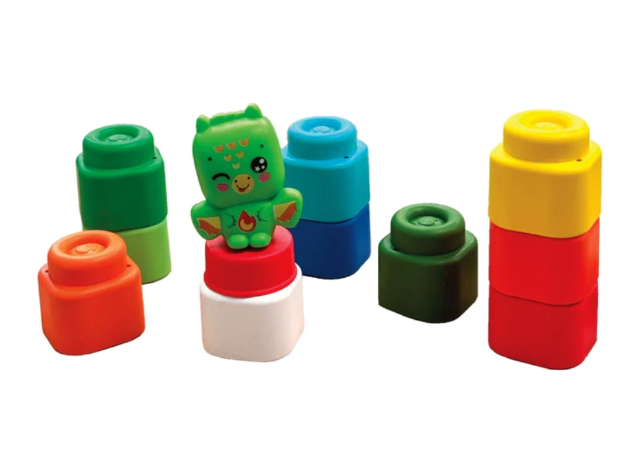 CLEMENTONI Soft Clemmy Sada 10 mäkkých kociek + figúrka draka