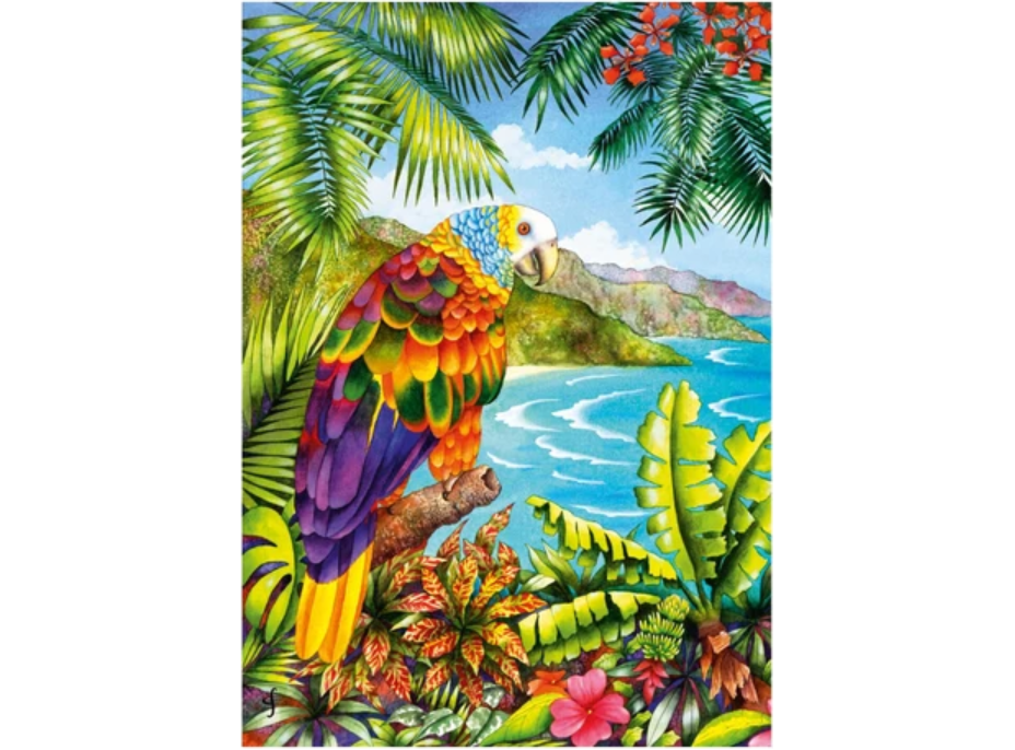 DINO Svietiace puzzle Papagáj v džungli XL 100 dielikov