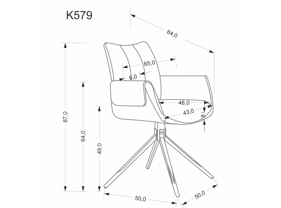 Jedálenská otočná stolička K579 - zelená
