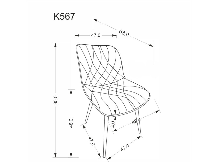 Jedálenská stolička K-567 - popolavo šedá