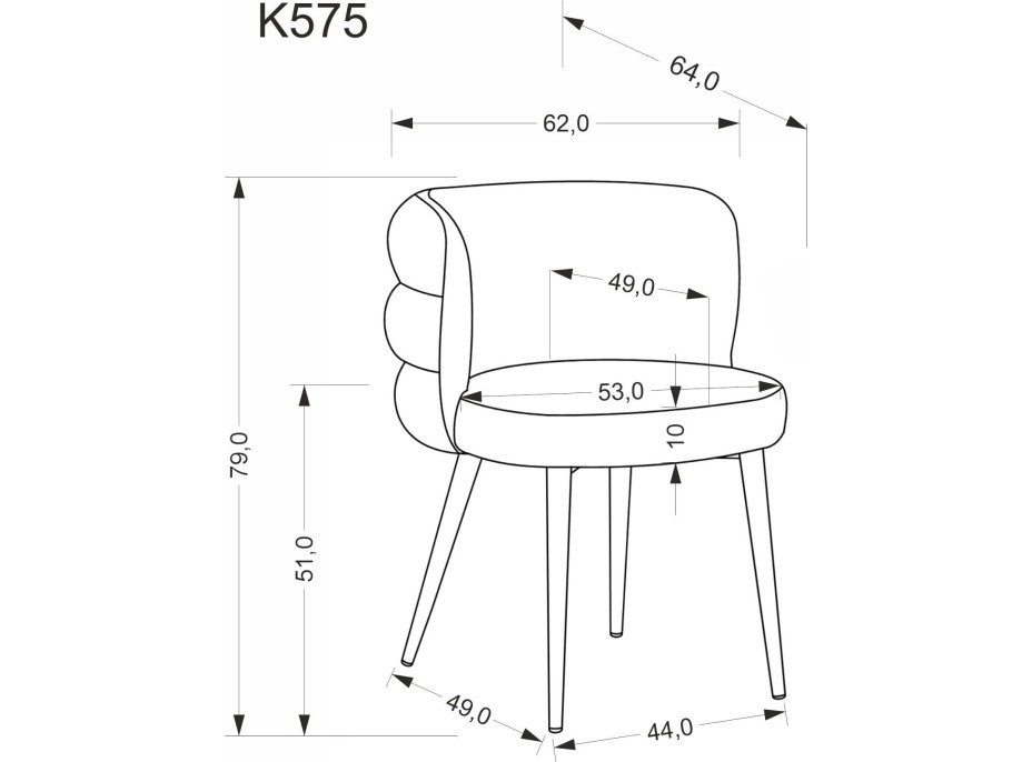 Jedálenská stolička K-575 - popolavo šedá