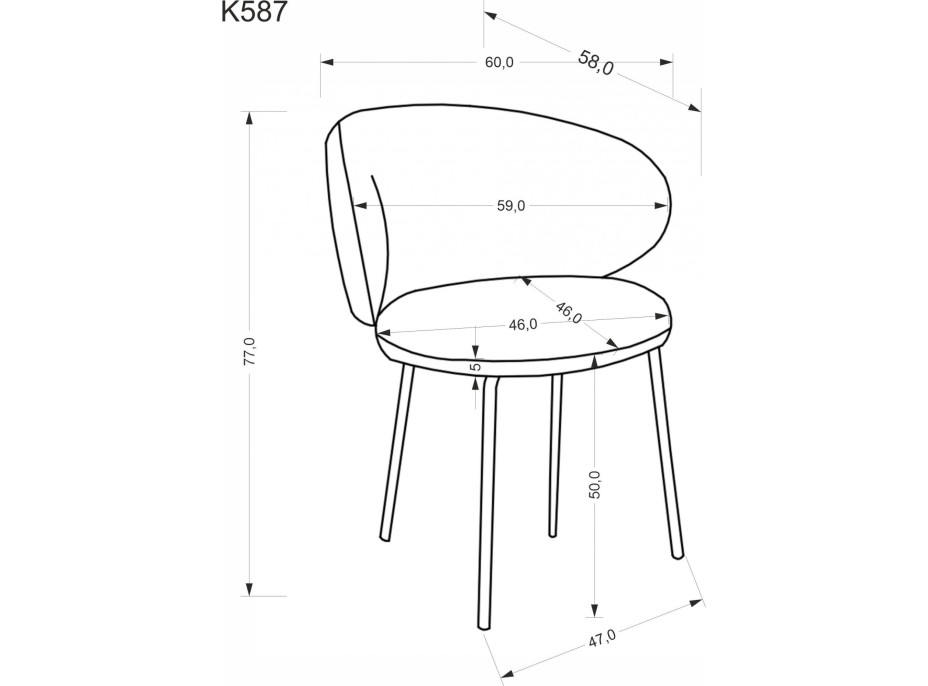 Jedálenská stolička K-587 - popolavo šedá