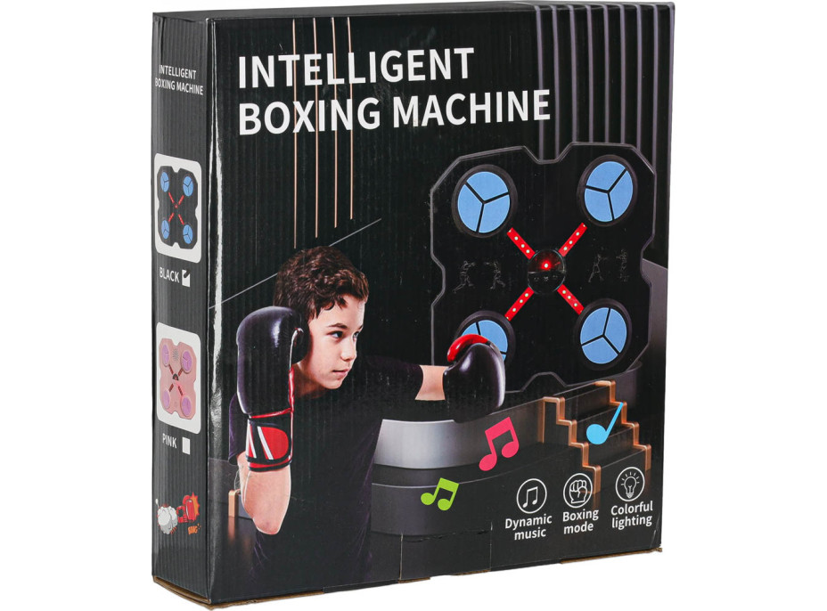 Boxerský nástenný trenažér KX3006 s hudbou, LED a USB + rukavice