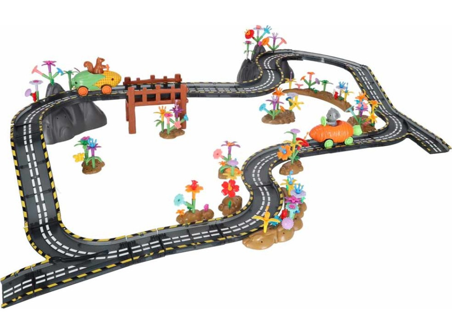 Magnetická závodná dráha - 2 svietiace vozidlá - 310 prvkov