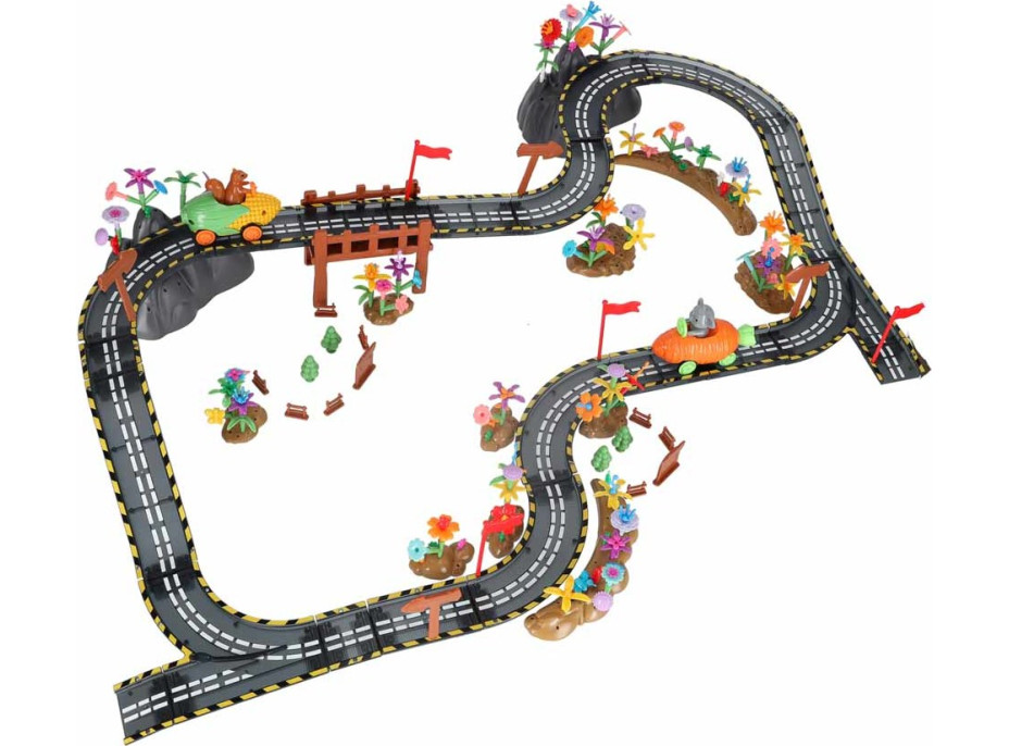 Magnetická závodná dráha - 2 svietiace vozidlá - 310 prvkov